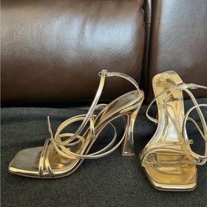GB gold strappy heels